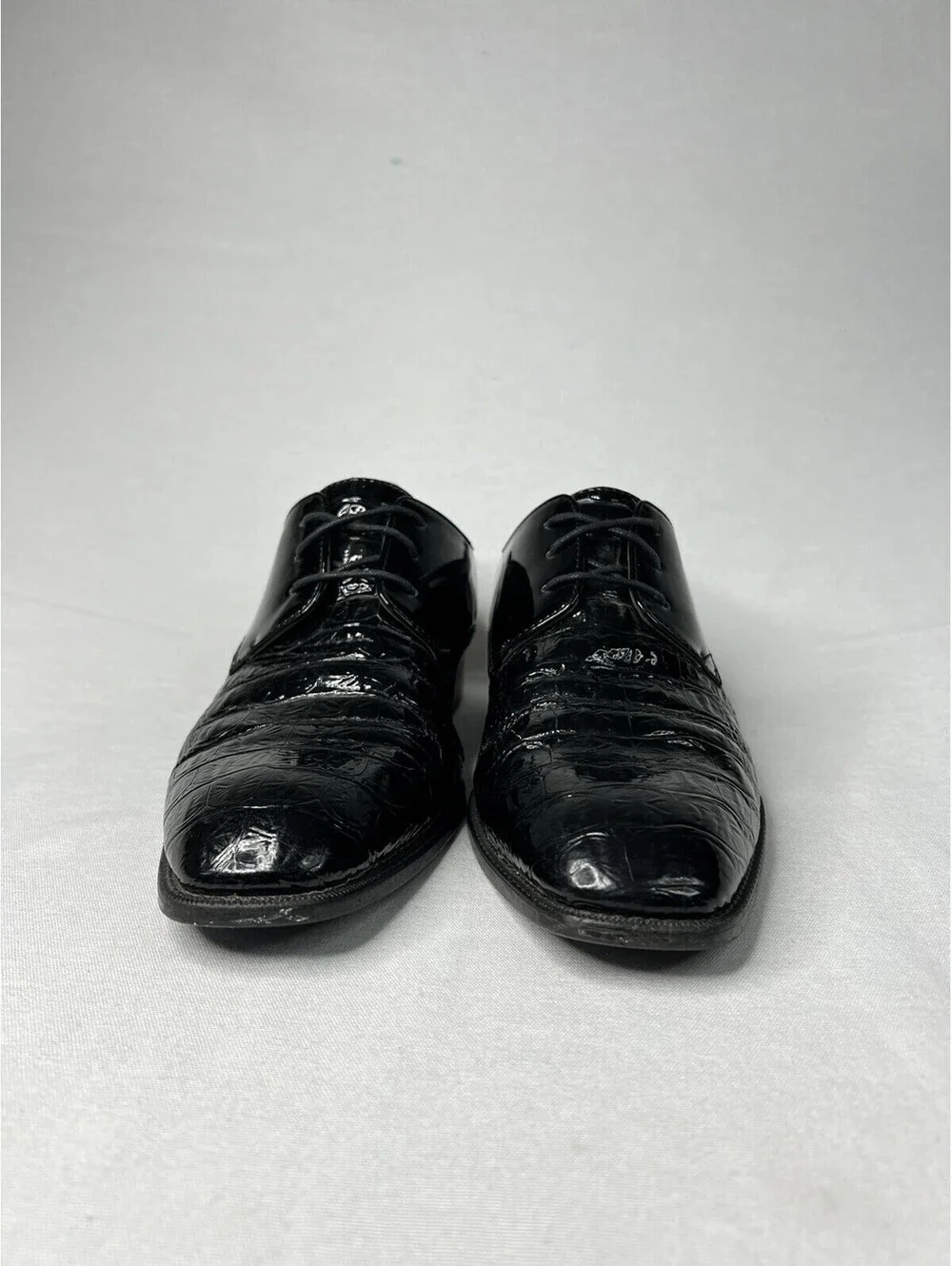 Bolano Men’s Dress Shoes Simpson-000 Black Crocodile Print Size 7.5